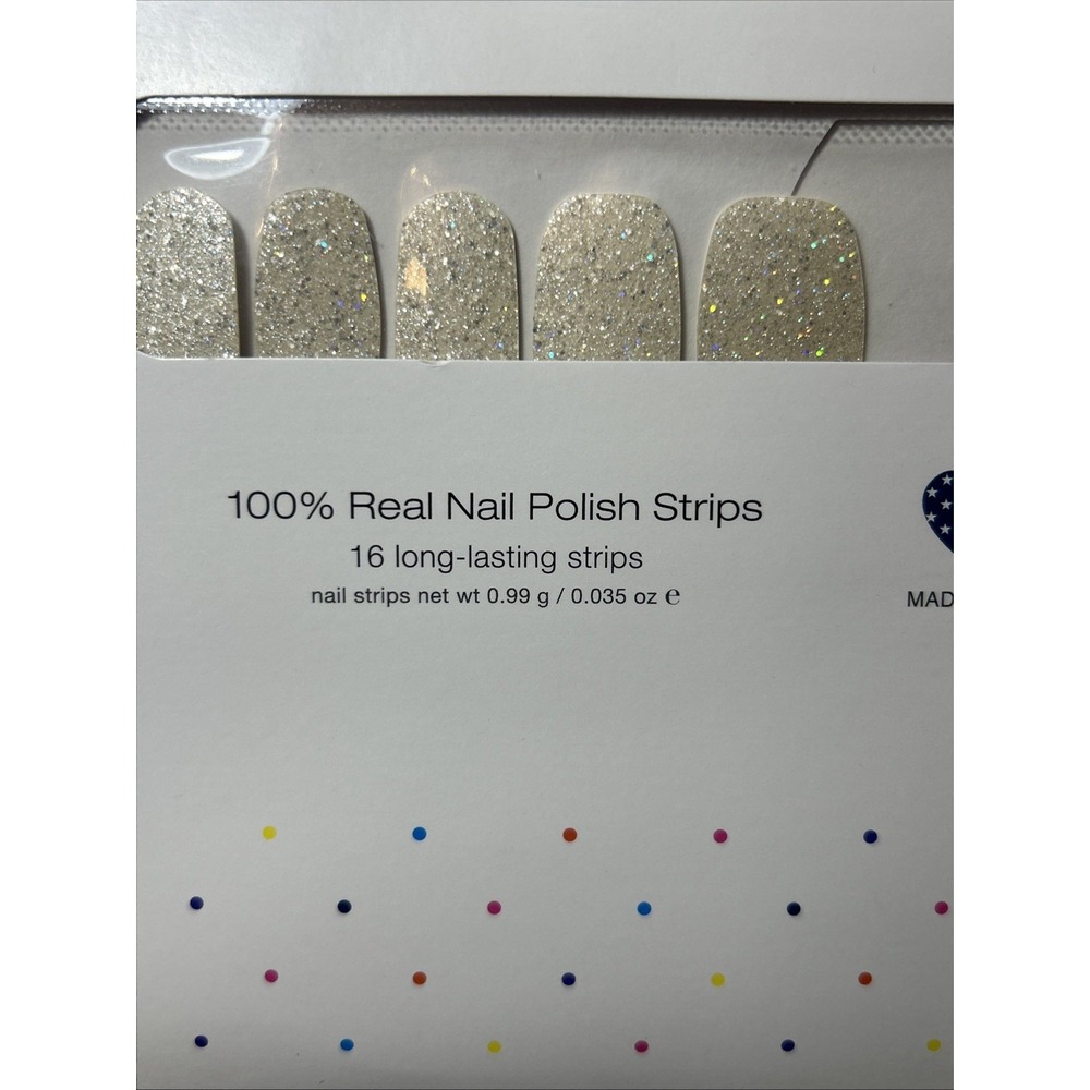 Color Street Nail Polish Strips Home Sleet Home White Glitter New Retired